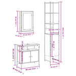 vidaXL Ensemble de meubles de salle de bain 3 Pièces Chêne fumé