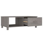 vidaXL Table basse HAMAR Gris clair 100x55x35 cm Bois massif de pin