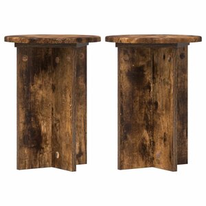 vidaXL Support de Plante 2 Pièces Chêne fumé Ø29 5 x 40 cm