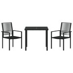 vidaXL Set de Salle à Manger de Jardin 3 Pièces noir Rattan PVC