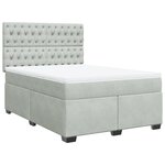 vidaXL Sommier à lattes de lit et matelas Gris clair 160x200cm Velours