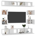 vidaXL Ensemble de meubles TV 8 Pièces Blanc Bois d'ingénierie