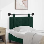 vidaXL Tête de lit suspendue Vert foncé Velours
