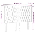 vidaXL Tête de lit à LED Taupe 147x16x118/128 cm Tissu