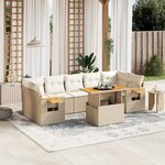 vidaXL Salon de jardin avec coussins 8 Pièces beige résine tressée
