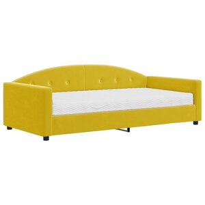vidaXL Lit de jour avec matelas jaune 100x200 cm velours
