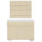 vidaXL Sommier à lattes de lit avec matelas Crème 100x200 cm Tissu
