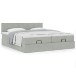 VidaXL Cadre de lit ottoman et matelas gris clair 180x200cm velours