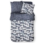 Parure de lit floral bleu marine 260 x 240 cm