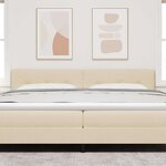 vidaXL Tête de lit LED avec bandes LED Crème 200 cm tissu