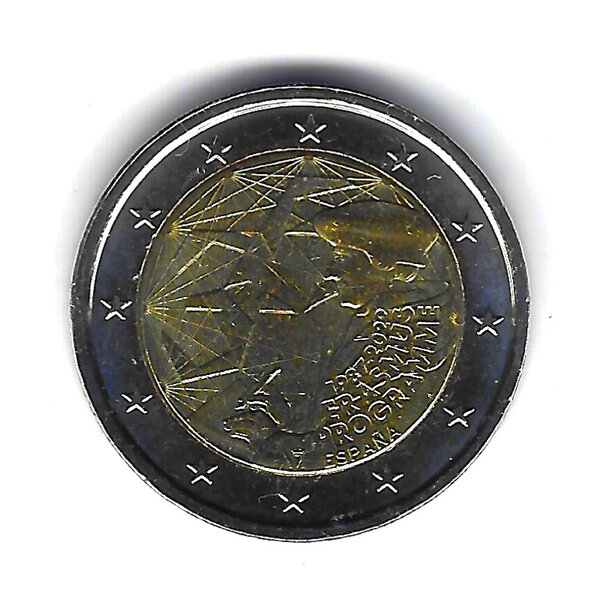 2 euros commémorative Espagne Erasmus 2022.