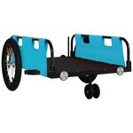 vidaXL Remorque de vélo bleu tissu oxford et fer