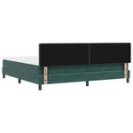 vidaXL Lit à ressorts avec tête de lit Vert foncé 200 x 200 cm Velours