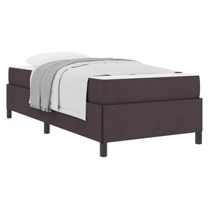 vidaXL Lit à ressorts avec matelas Marron foncé 90 x 190 cm tissu