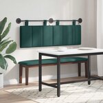 vidaXL Tête de lit suspendue Avec lumière LED Vert foncé Tissu