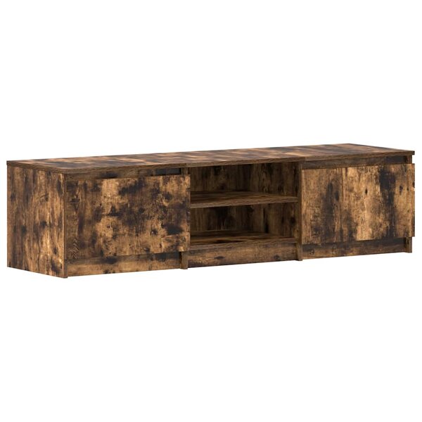 vidaXL Meuble TV Chêne fumé 140x40x35 5 cm Bois d'ingénierie