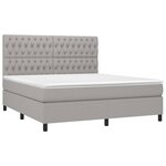 vidaXL Sommier à lattes de lit et matelas et LED Gris clair 180x200 cm