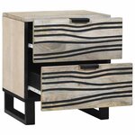vidaXL Cabinet de chevet 2 Pièces Blanc et Noir 40 x 33 x 46 cm
