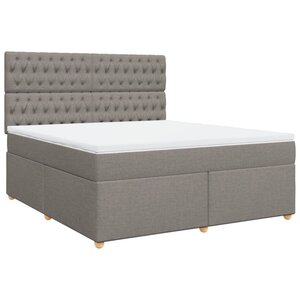 vidaXL Sommier à lattes de lit avec matelas Taupe 180x200 cm Tissu