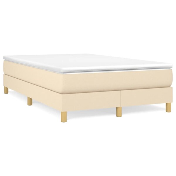 vidaXL Sommier à lattes de lit avec matelas Crème 120x200 cm Tissu