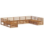 vidaXL Ensemble de canapés d'extérieur 9 pc Naturel