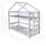 Lits cabane superposés KILI 90 x 200 blanc
