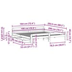 vidaXL Cadre de lit sans matelas blanc 180x200 cm bois massif de pin