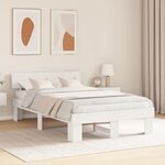 vidaXL Cadre de lit Blanc 135 x 190 cm Bois massif en pin