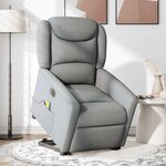 vidaXL Fauteuil inclinable de massage électrique Gris clair Tissu