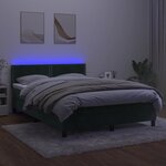 vidaXL Sommier à lattes de lit avec matelas LED Vert foncé 140x190 cm
