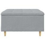 vidaXL Pouf de rangement avec coussin Gris clair 80 x 80 x 45 cm tissu