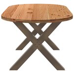 vidaXL Table à manger marron clair bois de chêne massif ovale