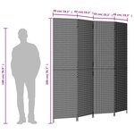 vidaXL Cloison de séparation 4 panneaux gris résine tressée