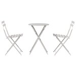 Set de bistro pliable 3 pièces beige en acier