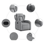 vidaXL Fauteuil inclinable Gris clair Tissu