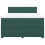 vidaXL Sommier à lattes de lit et matelas Vert foncé 160x200cm Velours