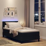 vidaXL Lit à ressorts avec matelas avec LED Noir 90 x 190 cm tissu