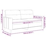 vidaXL Canapé à 2 places Jaune clair 140 cm Tissu