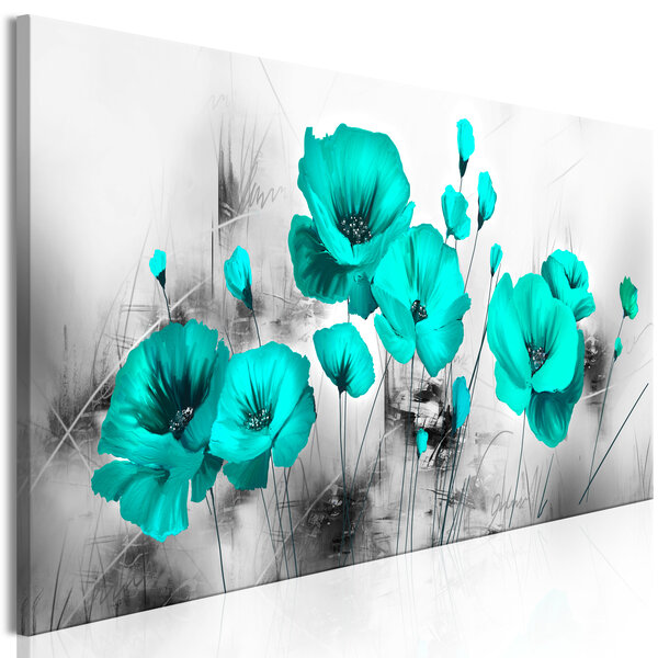 Tableau - turquoise meadow (1 part) narrow l x h en cm 150x50