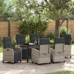 vidaXL Ensemble de salle à manger de jardin 7 pièces gris clair poly rattan