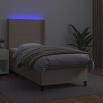 vidaXL Sommier à lattes de lit matelas et LED Cappuccino 90x190cm