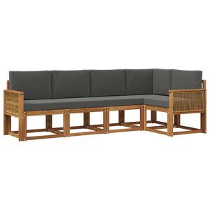 vidaXL Ensemble de canapés d'extérieur 5 pc Naturel et Anthracite