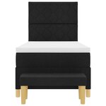 vidaXL Lit à ressorts avec coussin Noir 200 x 100 cm tissu