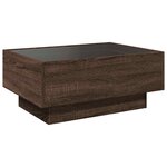 vidaXL Table basse avec LED chêne marron 70x50x30 cm bois d'ingénierie