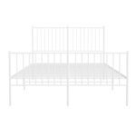 vidaXL Cadre de lit métal avec tête de lit/pied de lit blanc 135x190cm