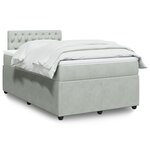vidaXL Sommier à lattes de lit et matelas Gris clair 120x200cm Velours