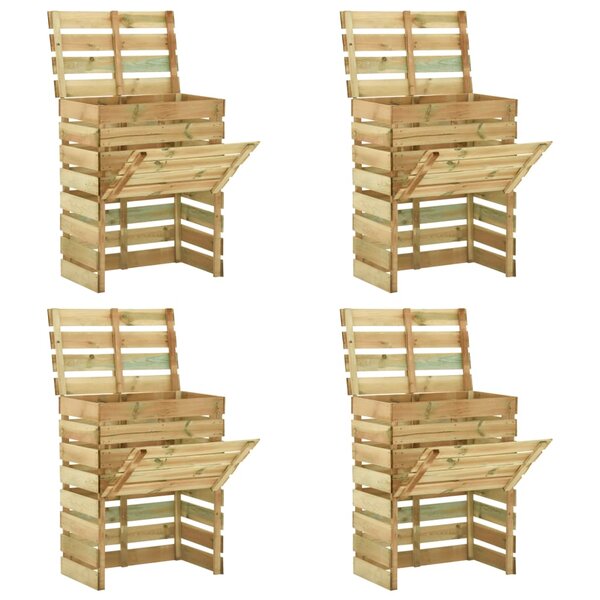 vidaXL Composteur de jardin à lattes 4 Pièces 80x50x100 cm Pin imprégné