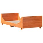 vidaXL Cadre de lit sans matelas cire marron 75x190 cm bois pin massif