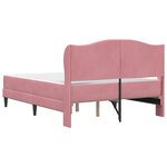 vidaXL Cadre de lit avec tête de lit Rose 160 x 200 cm Velours