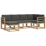 vidaXL Ensemble de canapés d'extérieur 6 pc Blanc et anthracite